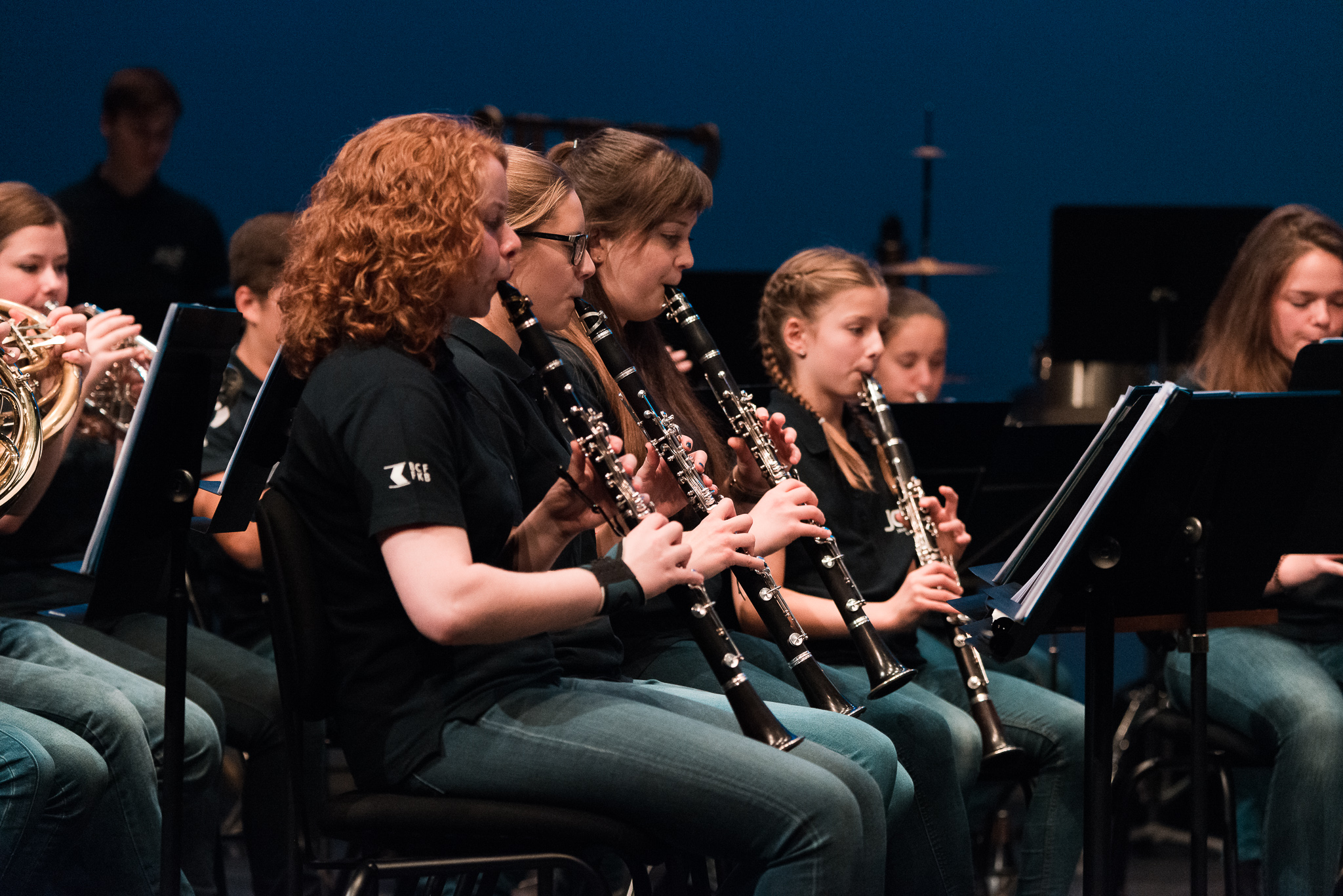 Les clarinettes de la Jeune Garde lors d'un concert à Equilibre
