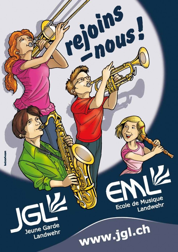 Page de titre du flyer de l'école de musique de la Landwehr