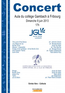 Flyer du concert de préparation du mois de juin 2013